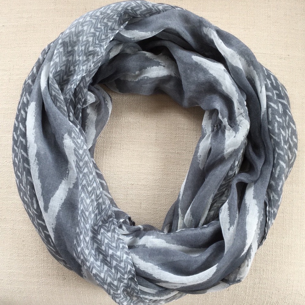 Grey Chevron Infinity Scarf